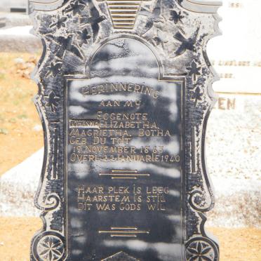 BOTHA Johanna Elizabetha Magrietha nee DU TOIT 1863-1940