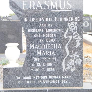 ERASMUS Magrietha Maria nee FOUCHE 1917-1986