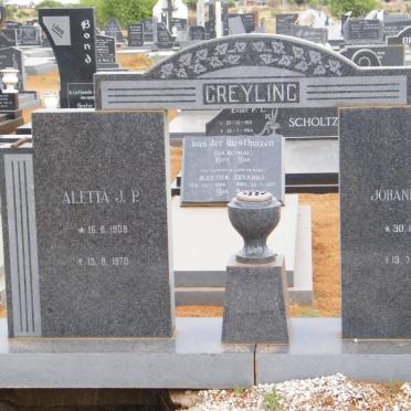 GREYLING Johannes P. 1899-1968 &amp; Aletta J.P. 1908-1970