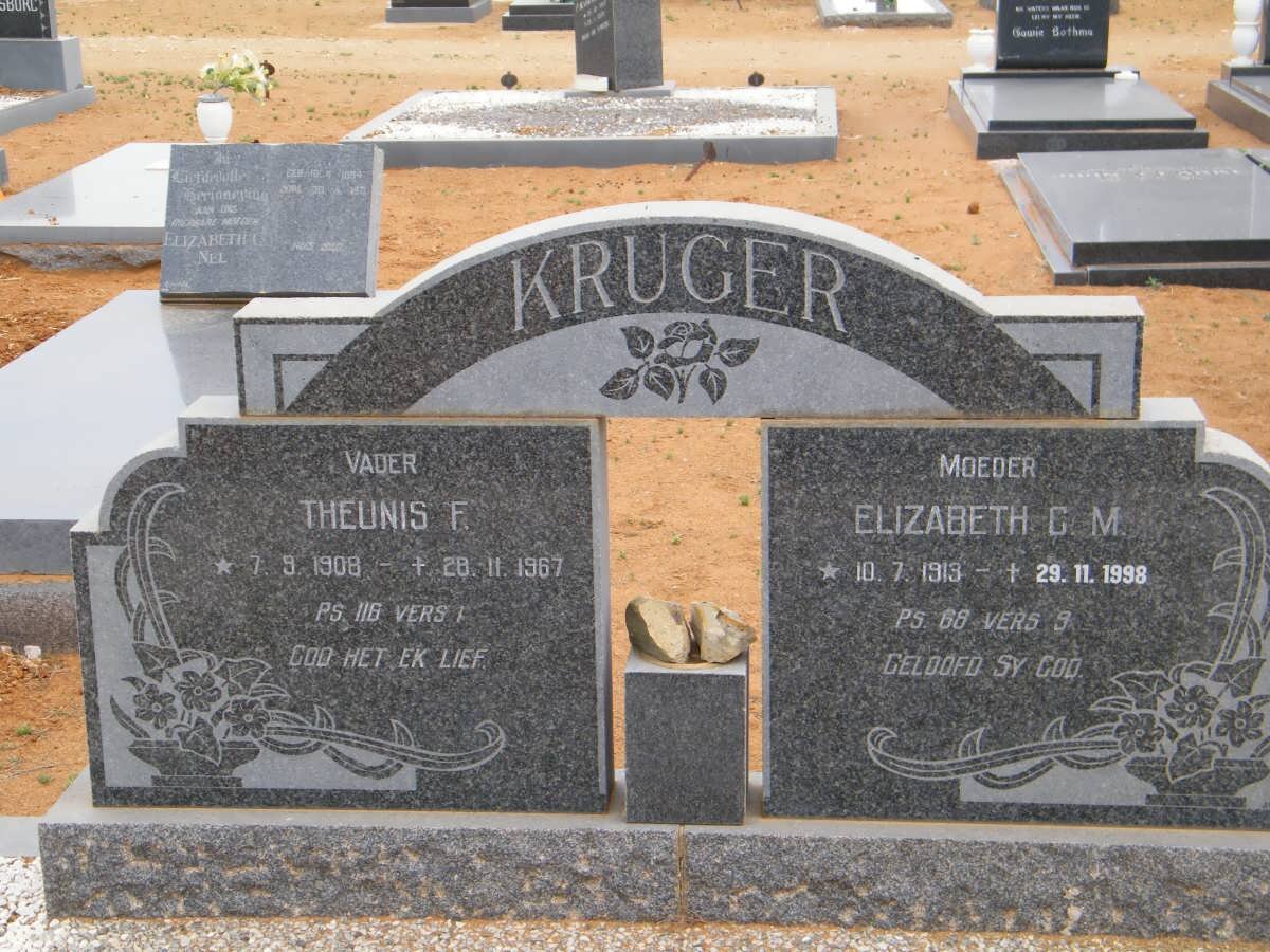 KRUGER Theunis F. 1908-1967 &amp; Elizabeth C.M. 1919-1998