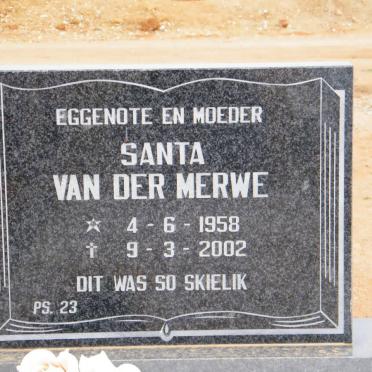 MERWE Santa, van der 1958-2002