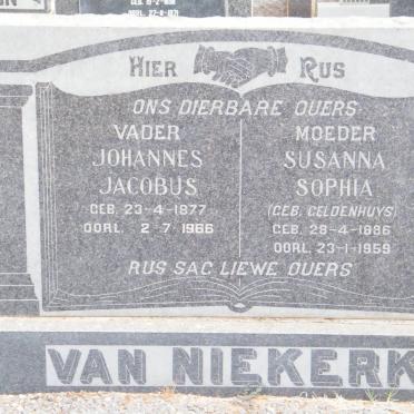 NIEKERK Johannes Jacobus, van 1877-1966 &amp; Susanna Sophia GELDENHUYS 1886-1959