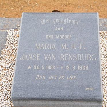 RENSBURG Maria M.H.E., Janse van 1886-1968