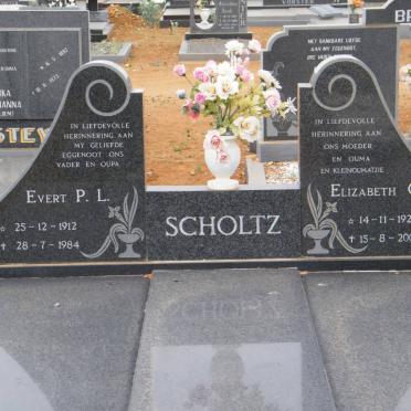 SCHOLTZ Evert P.L. 1912-1984 &amp; Elizabeth G. LE ROUX 1921-2005