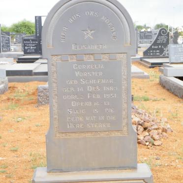 VORSTER Cornelia nee SCHOEMAN 1880-1951