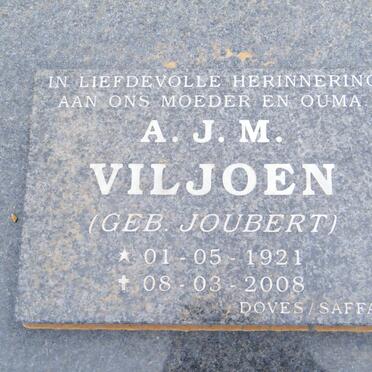 VILJOEN Hermanus Karel 1908-1988 &amp; VILJOEN A.J.M. JOUBERT 1921-2008