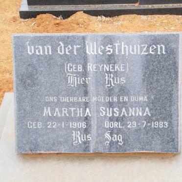 WESTHUIZEN Martha Susanna, van der nee RYNEKE 1906-1983