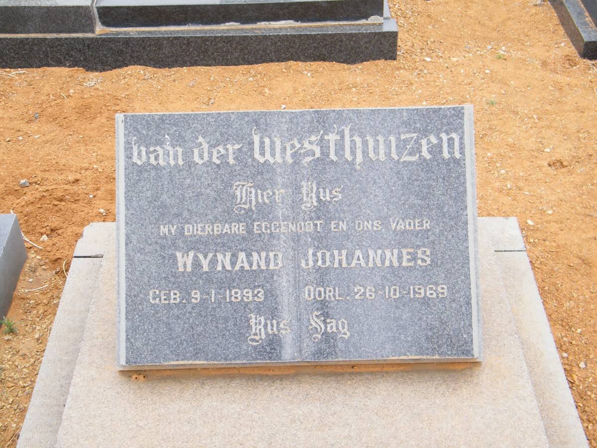 WESTHUIZEN Wynand Johannes, van der 1893-1969