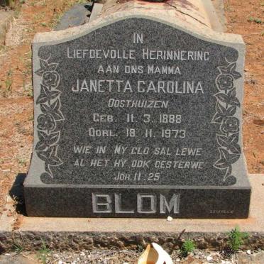 BLOM Janetta Carolina nee OOSTHUIZEN 1888-1973