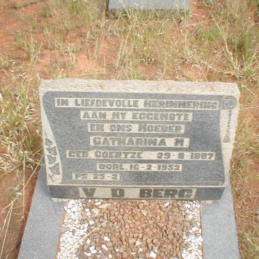 BERG Catharina M., v.d. nee COERTZE 1887-1932