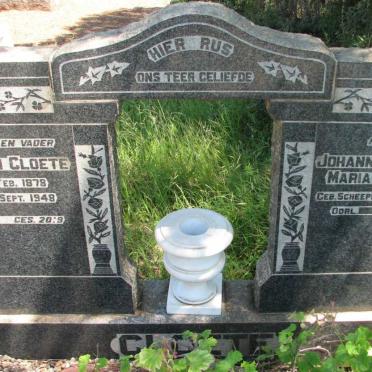 CLOETE Abraham 1878-1948 &amp; Johanna Susanna Maria SCHEEPERS 1884-