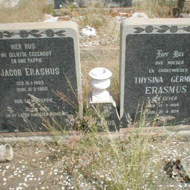 ERASMUS Jacob 1903-1960 &amp; Thysina Germina GEYER 1908-1978