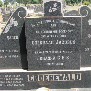 GROENEWALD Coenraad Jacobus 1904-1963 &amp; Johanna C.E.S. VILJOEN 1911-1991