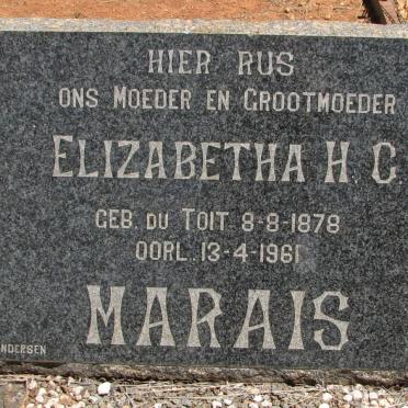 MARAIS Elizabeth H.C. nee DU TOIT 1878-1961