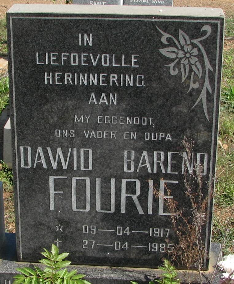 FOURIE Dawid Barend 1917-1985