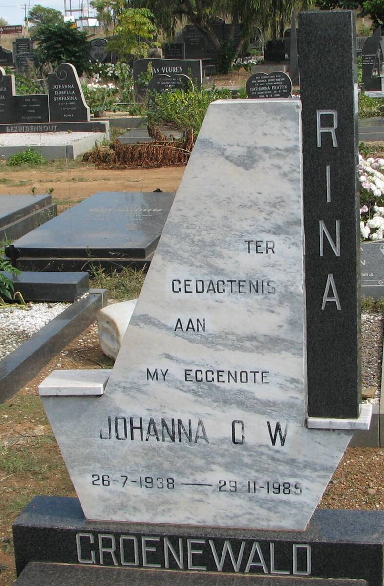 GROENEWALD Johanna C.W. 1938-1985