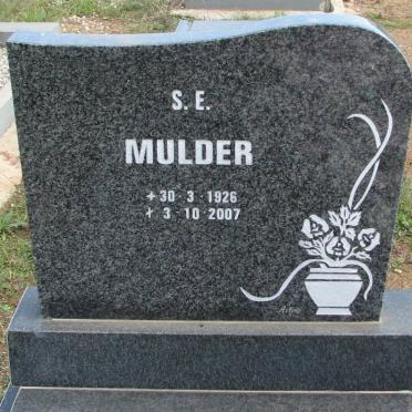 MULDER S.E. 1926-2007