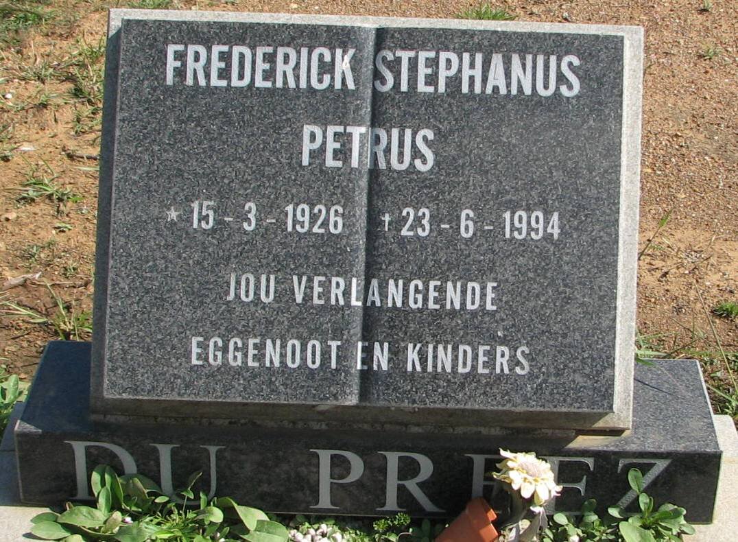PREEZ Frederick Stephanus Petrus, du 1926-1994