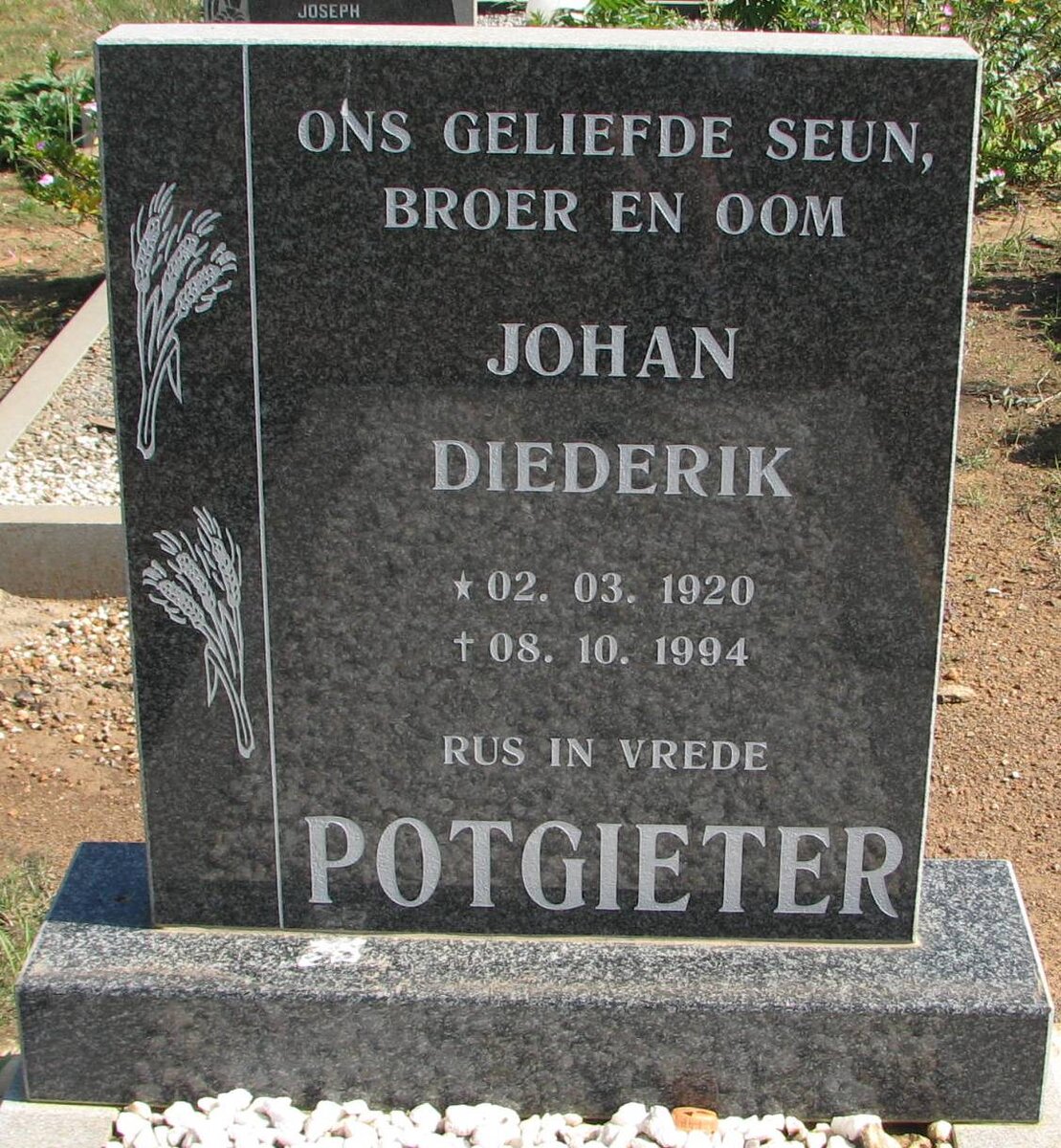 POTGIETER Johan Diederik 1920-1994