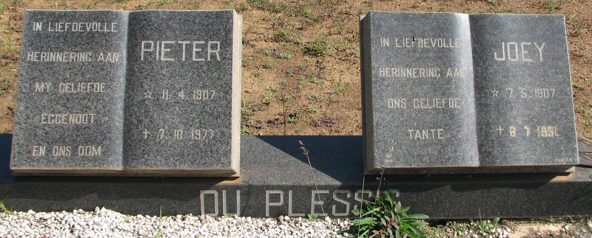 PLESSIS Pieter, du 1907-1977 &amp; Joey 1907-1991
