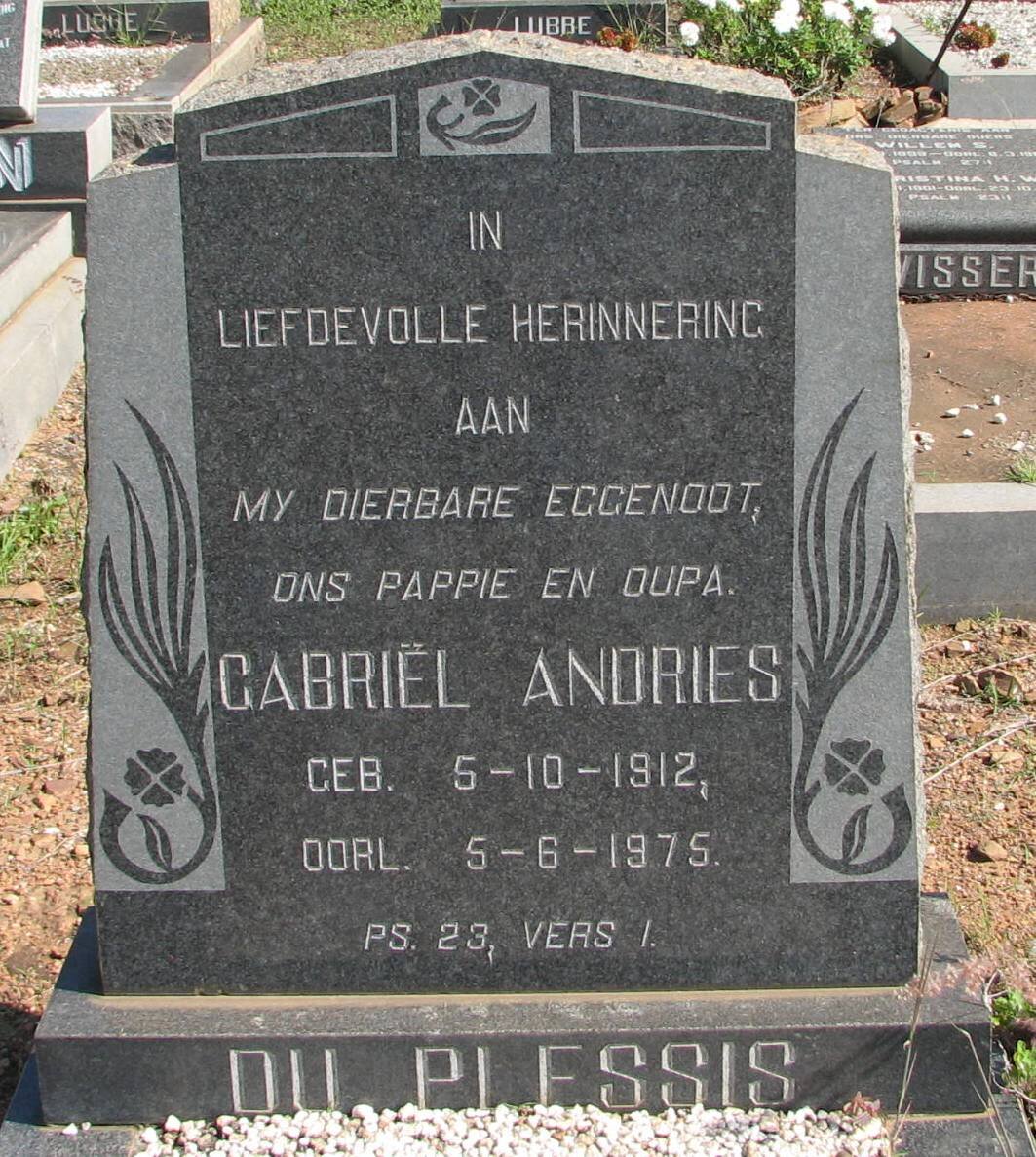 PLESSIS Gabriel Andries, du 1912-1975