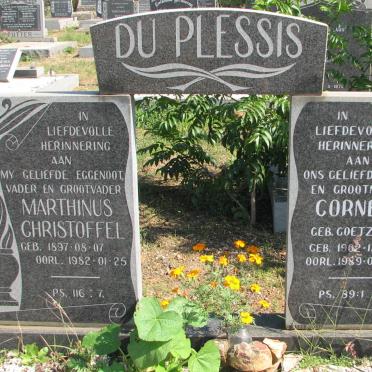 PLESSIS Marthinus Christoffel, du 1897-1982 &amp; Cornelia COETZER 1902-1989