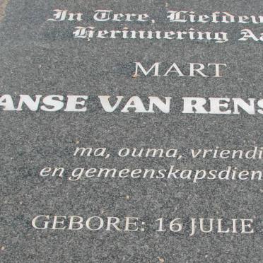 RENSBURG Mart, Janse  van 1938-