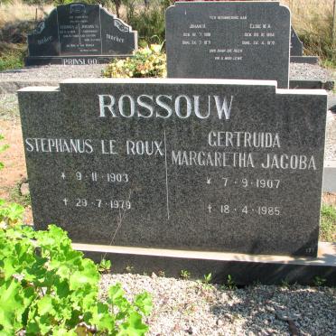 ROSSOUW Stephanus Le Roux 1903-1979 &amp; Gertruida Margaretha Jacoba 1907-1985