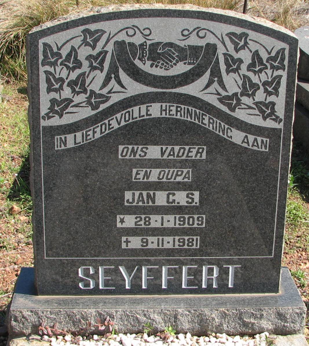 SEYFFERT Jan G.S. 1909-1981