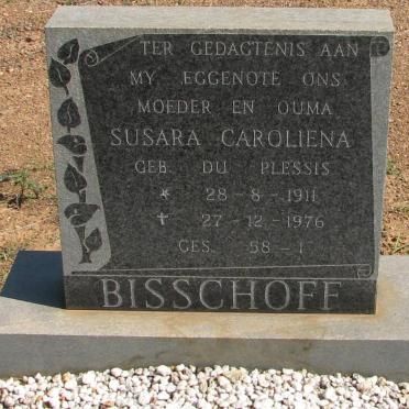 BISSCHOFF Susara Caroliena nee du PLESSIS 1911-1976