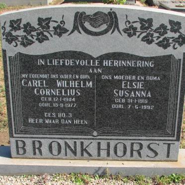 BRONKHORST Carel Wilhelm Cornelius 1904-1977 &amp; Elsie Susanna 1915-1992