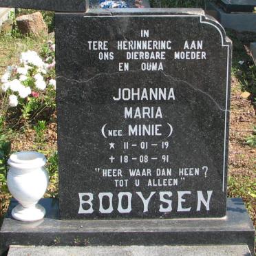 BOOYSEN Johanna Maria nee MINIE 1919-1991