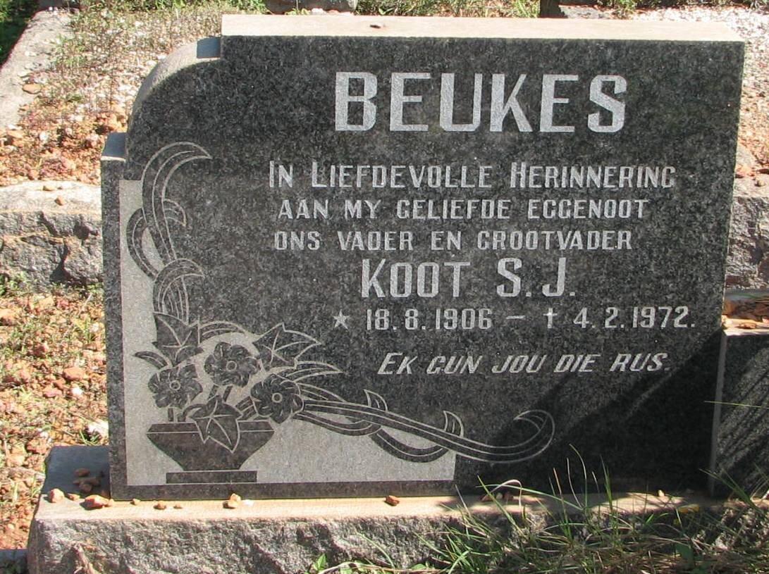 BEUKES Koot S.J. 1906-1972