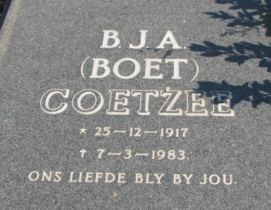 COETZEE B.J.A. 1917-1983