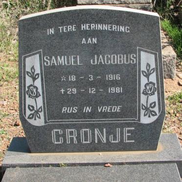 CRONJE Samuel Jacobus 1916-1981