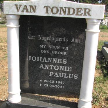 TONDER Johannes Antonie Paulus, van 1947-2001