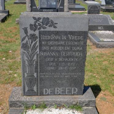 BEER Susanna Gertruida , de nee V. SCHALKWYK 1873-1957