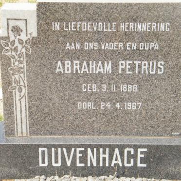 DUVENHAGE Abraham Petrus 1888-1967