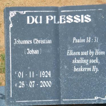 PLESSIS Johannes Christian, du 1924-2000