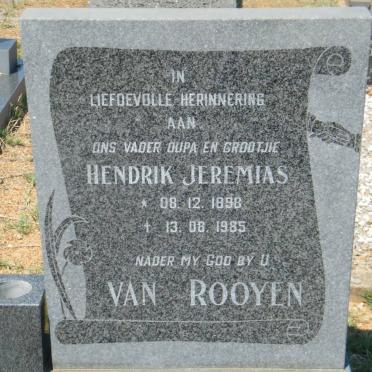 ROOYEN Hendrik Jeremias, van 1898-1985