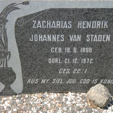 STADEN Zacharias Hendrik Johannes, van 1886-1972