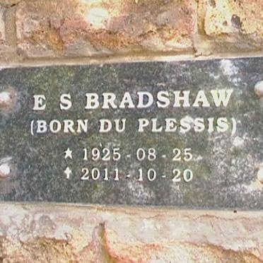 BRADSHAW E.S. nee DU PLESSIS 1925-2011