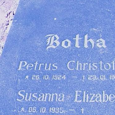 BOTHA Petrus Christoffel 1924-1999 &amp; Susanna Elizabeth 1935-
