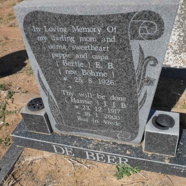 BEER J.J.B., de 1917-2000 &amp; E.B. BÖHME 1926-