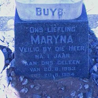 BUYS Maryna 1953-1954