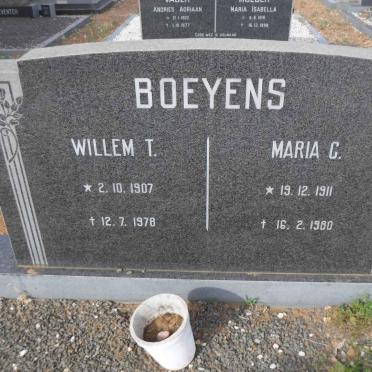 BOEYENS Willem T. 1907-1978 &amp; Maria C. 1911-1980