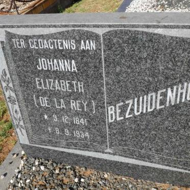 BEZUIDENHOUT Johanna Elizabeth nee DE LA REY 1841-1934