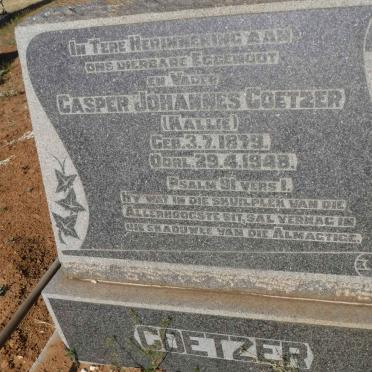 COETZER Casper Johannes 1879-1948