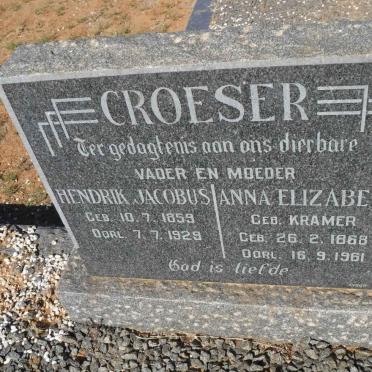 CROESER Hendrik Jacobus 1859-1929 &amp; Anna Elizabeth KRAMER 1868-1961