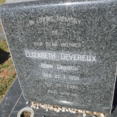 DEVEREUX Elizabeth nee GARISCH -1958